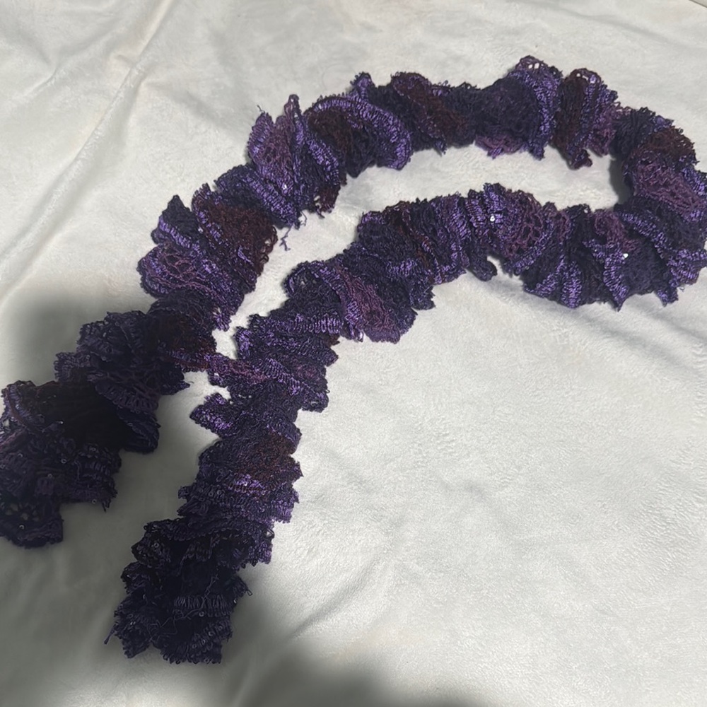 Purple Ruffled Scarf